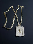 18k Gold Filled 4mm Cuban link Chain and Pendant