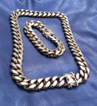 Big Boy! 16mm 14k Gold Plated Cuban Link Chain and Bracelet Set