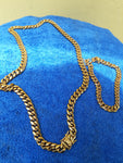 14k or 18k 8mm Gold Plated Cuban Link Chain and Bracelet Set