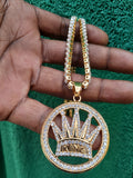 14k Ice out Gold filled 20inch Tennis and Charm