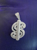 Iced out white gold plated pendant