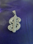 Iced out white gold plated pendant