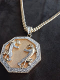 14k gold plated Double Panther pendant