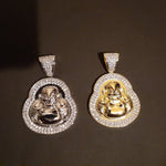 Iced out Buddha gold plated pendant