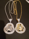 14k 3mm Gold Plated Rope Chain and Buddha Pendent Set