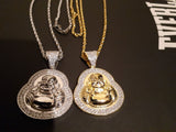 14k 3mm Gold Plated Rope Chain and Buddha Pendent Set