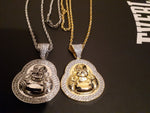 14k 3mm Gold Plated Rope Chain and Buddha Pendent Set