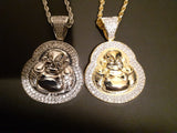 14k 3mm Gold Plated Rope Chain and Buddha Pendent Set