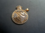 14k gold plated World pendant