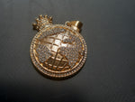 14k gold plated World pendant