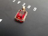 14k gold plated Red Rudy pendant