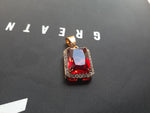 14k gold plated Red Rudy pendant