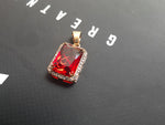 14k gold plated Red Rudy pendant