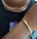 14k Tri-color  Gold filled Womens Chain and Bracelet