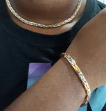 14k Tri-color  Gold filled Womens Chain and Bracelet