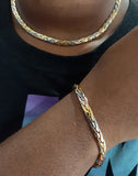 14k Tri-color  Gold filled Womens Chain and Bracelet