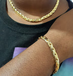 14k Gold filled Women Cuban link Chain and Bracelet