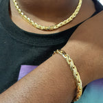 14k Gold filled Women Cuban link Chain and Bracelet