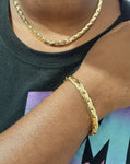 14k Gold filled Women Cuban link Chain and Bracelet