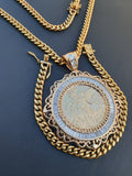 18K gold-plated 50 peso pendant