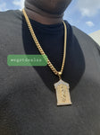 14k Gold plated 10mm Cuban link Chain and Pendant