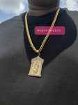 14k Gold plated 10mm Cuban link Chain and Pendant