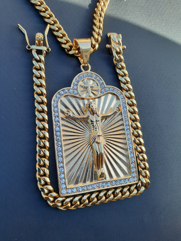 14k Goldplated Jesus Cross pendant