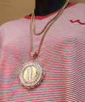 14k 3mm Gold plated Franco 2 Chains 22" 26" and Pendent Set