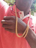 14k Goldplated Franco chain and bracelet set