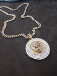 14k 6mm Gold Plated Cuban link Chain and Pendant