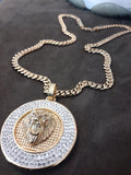 14k 6mm Gold Plated Cuban link Chain and Pendant