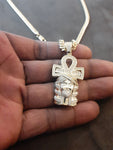 14k Gold over Silver 4mm Cuban link chain and pendant set