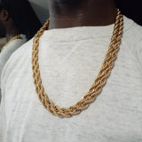 18k Goldplated 8mm Double Rope Chains 26"