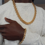 18k Goldplated 8mm Double Rope Chains 26"