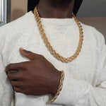 18k Goldplated 8mm Double Rope Chains 26"