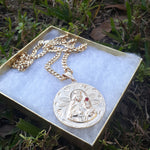 14k 6mm Gold Plated Cuban link Chain and Pendant