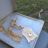 14k 6mm Gold Plated Cuban link Chain and Pendant