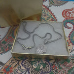 Copy of 14k 3mm White Gold plated Franco Chain and Pendent Set