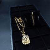 14k 6mm Gold Plated Cuban link Chain bracelet and Pendant