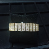 Gold Plated Iced Out Square Face Watch Micro lab Cz Diamonds