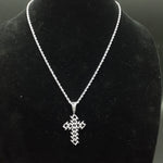 14k white Gold Plated 4mm Rope chain and Pendant