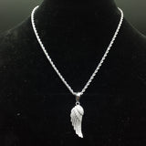 14k white Gold Plated 4mm Rope chain and Pendant