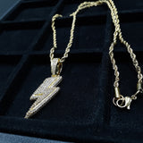 14k Gold Plated 4mm Rope chain and Pendant