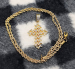 14k Gold Plated 4mm Rope chain and Pendant