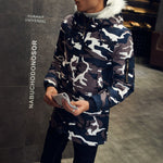 Fashion Camouflage Men Casual Military Men's Winter jacket with fur a hood