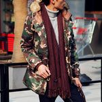 Fashion Camouflage Men Casual Military Men's Winter jacket with fur a hood