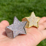 Iced Out Gold plated Men's Star Ring