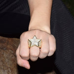 Iced Out Gold plated Men's Star Ring