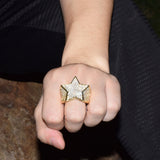 Iced Out Gold plated Men's Star Ring