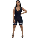 Womens Sleeveless Fu*k OFF Romper Bodysuits Outfit